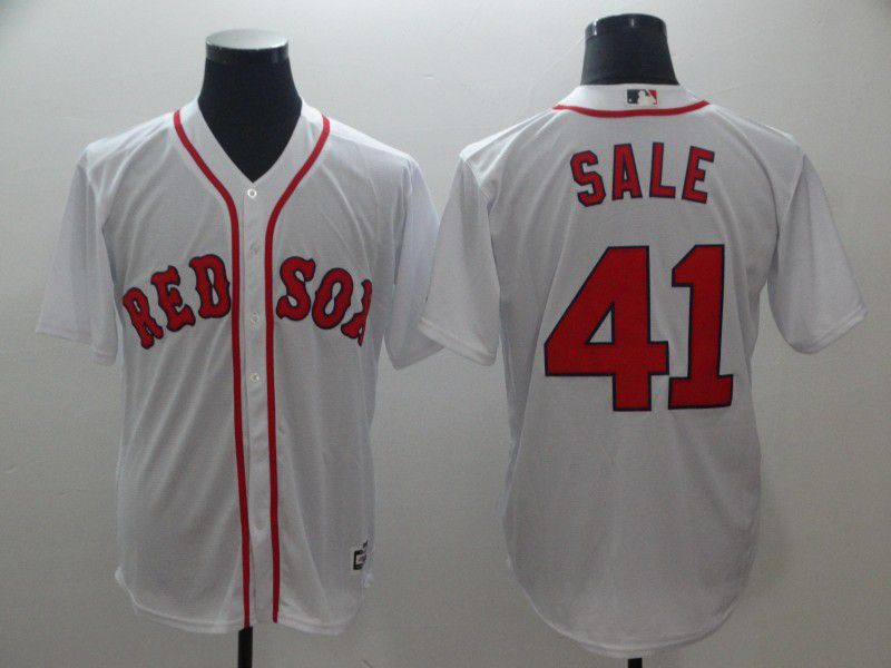 Men Boston Red Sox #41 Sale White Game MLB Jerseys->youth mlb jersey->Youth Jersey